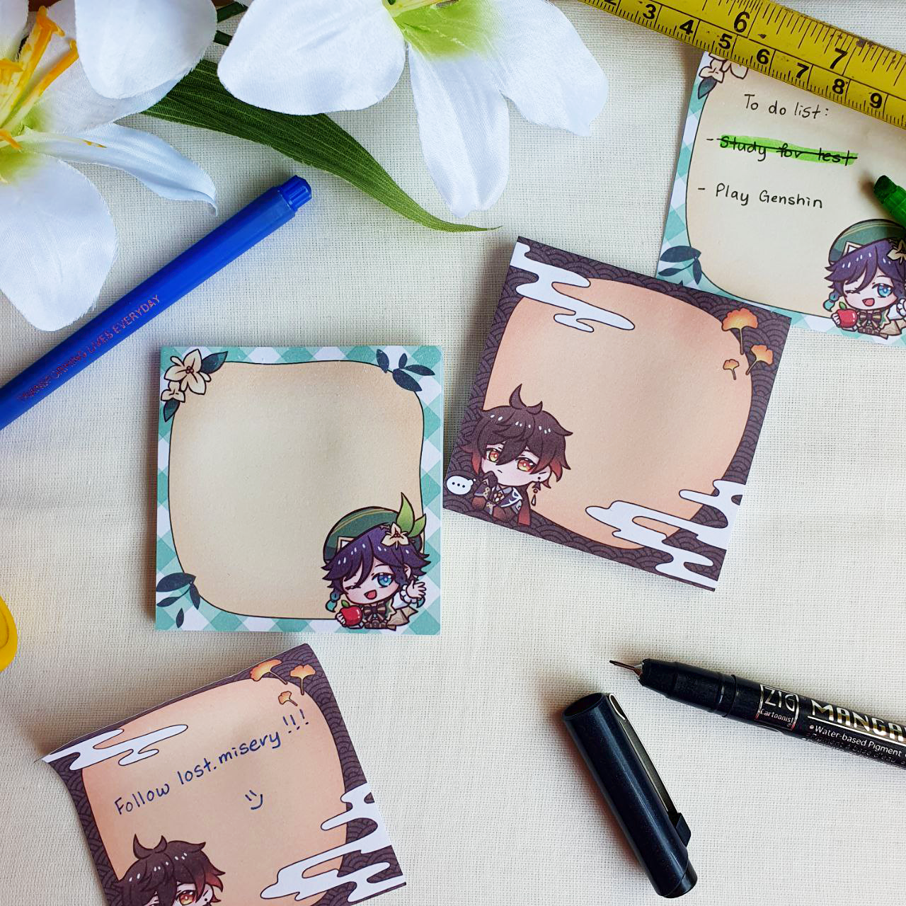 Genshin Impact Zhongli & Venti Notepads