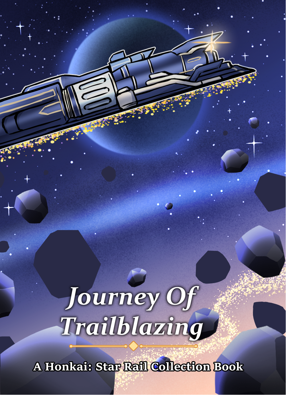 Train flying through the galaxy